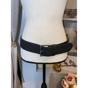 Michael Kors 556188 small/medium MK Logo Monogram Adjustable Buckle Gray Black
